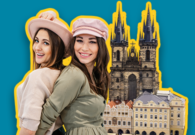Zwei Frauen die Shopping und Lifestyle in Prag erleben