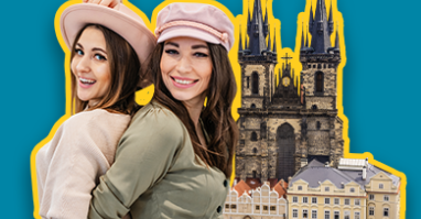 Zwei Frauen die Shopping und Lifestyle in Prag erleben