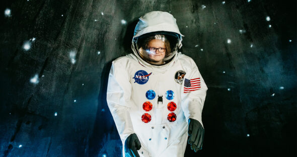 Child in astronaut suit
