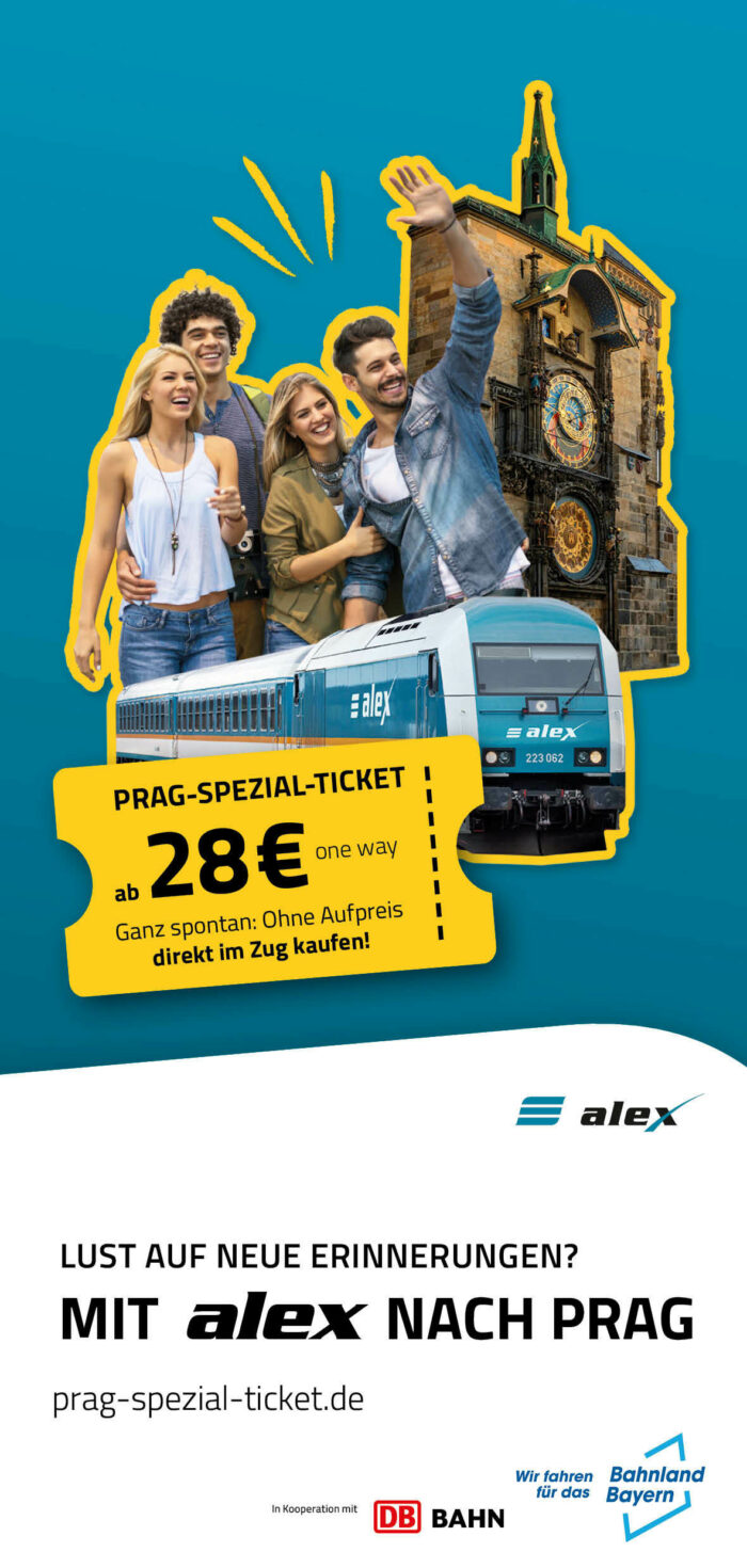 Fahrplan und Tourentipps mit dem alex nach Prag