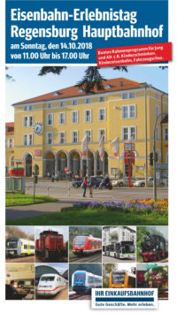 Eisenbahn-Erlebnistag am Hauptbahnhof in Regensburg am 14. Oktober von 11 bis 17 Uhr