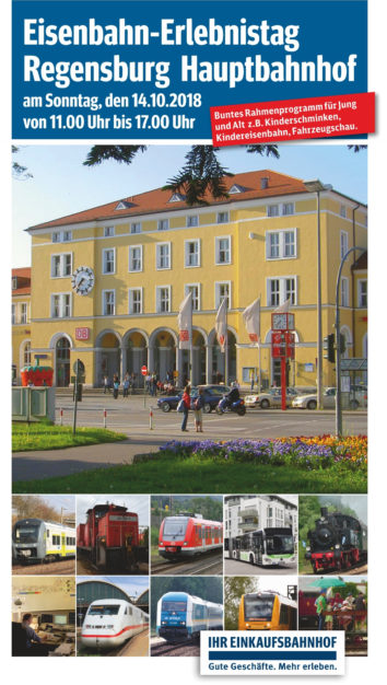 Eisenbahn-Erlebnistag am Hauptbahnhof in Regensburg am 14. Oktober von 11 bis 17 Uhr