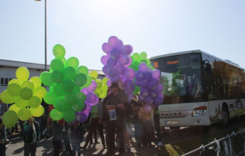 Bunte Ballons steigen zum Start des  „Vogtlandnetz 2019+“ in den Himmel