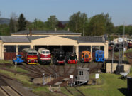 Sechs historische Bahnfahrzeuge im Depot der Ost Sächsischen Eisenbahnfreunde e.V. in Löbau
