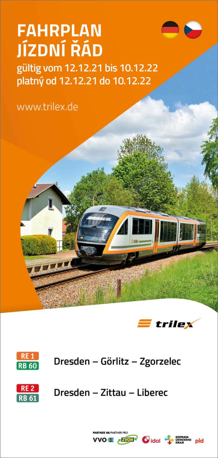 Fahrplanbroschüre TRILEX Linie RE1/RB60 & RE2/RB61 | gültig ab 12.12.2021