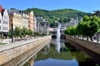 Stadtansicht Karlovy Vary Fluss