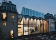Außenansicht der Fabrik der Fäden in Plauen