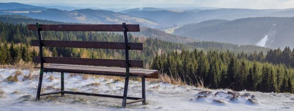 Blick auf die Schanze in Klingenthal