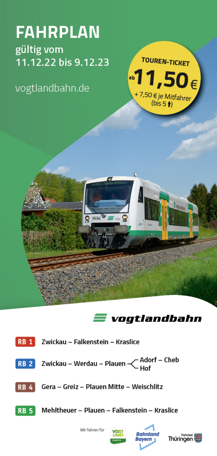 Fahrplanbroschüre Vogtlandbahn | gültig ab 11.12.2022