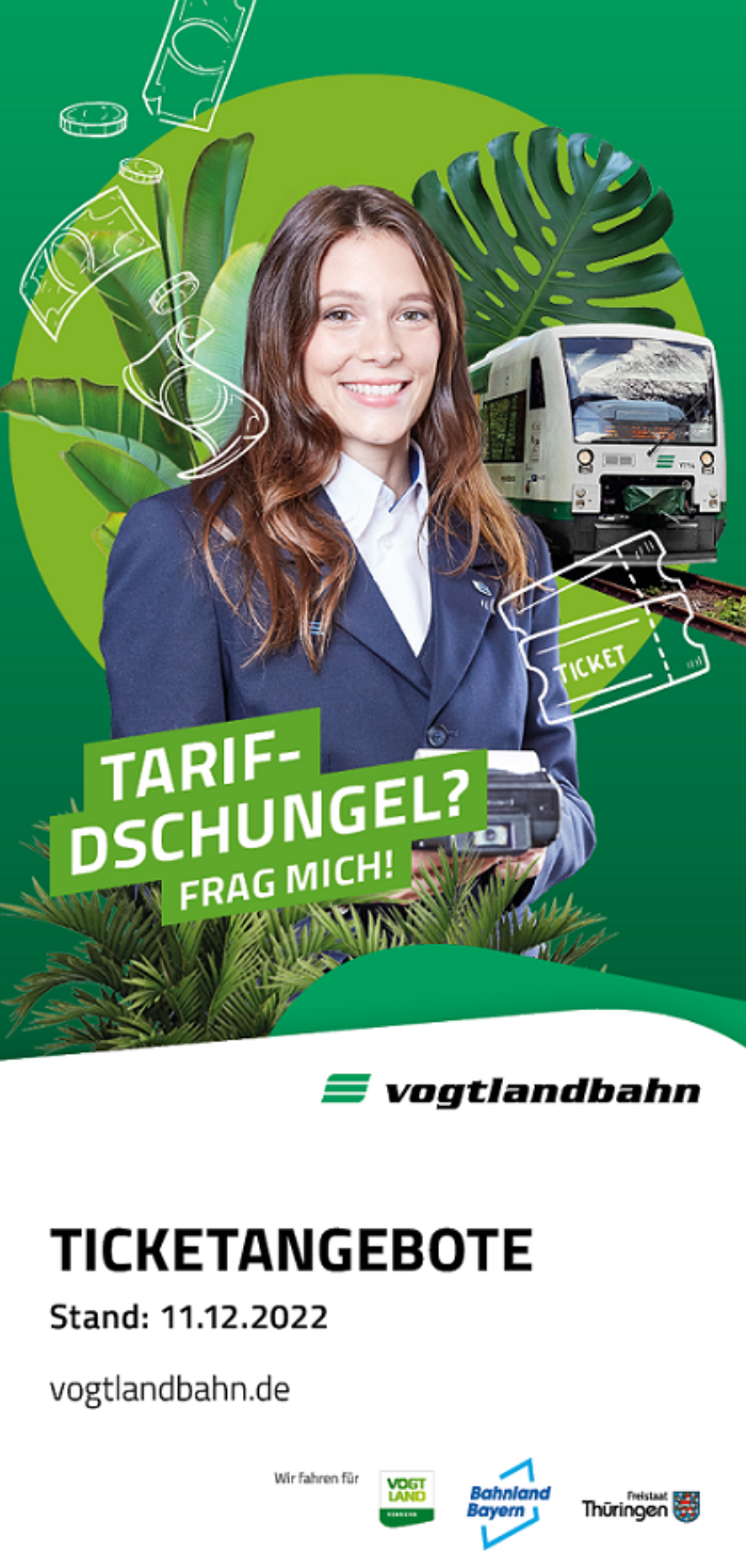 Flyer TICKETANGEBOTE Vogtlandbahn | Stand: 11.12.2022