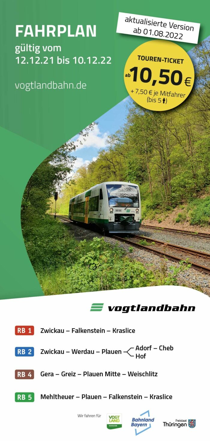 Fahrplanbroschüre Vogtlandbahn | gültig ab 12.12.2021