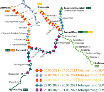 Grossbaustellen waldbahn 2023