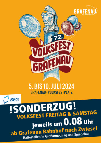 Mit der Waldbahn auf's Grafenauer Volksfest