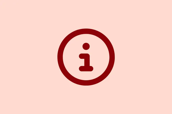 Abgebildet wird ein rotes Infozeichen auf rotem Hintergrund-