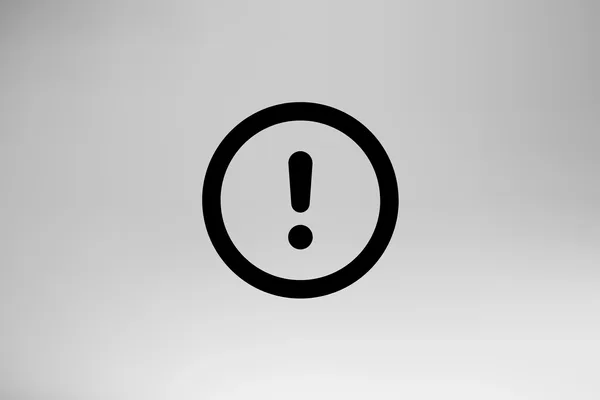 Abgebildet wird ein schwarzes Ausrufezeichen auf grauem Hintergrund.