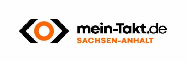 Auf dem Bild sieht man das orange-schwarze Logo von mein Takt Sachsen-Anhalt.