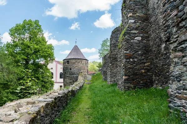Das Bild zeigt einen Teil der Burgruine Elsterberg.