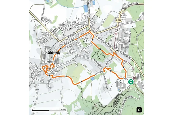Minimap Kinderwanderweg Moosmaennleinspuren Schoeneck