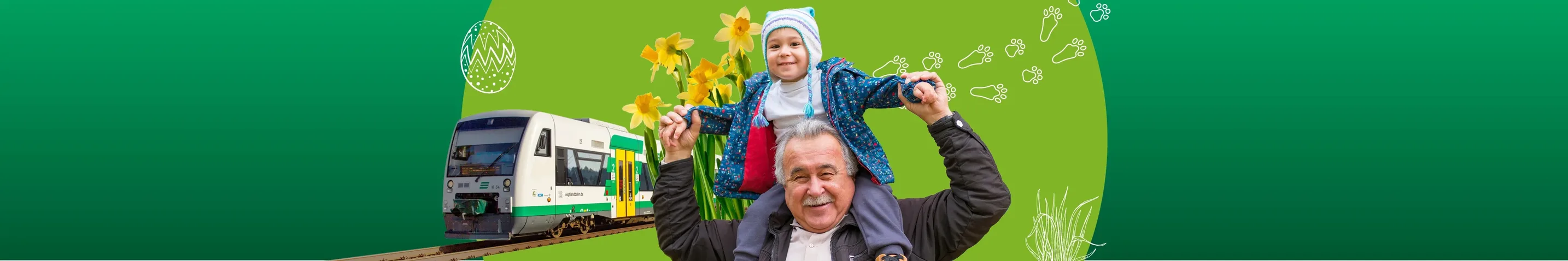 Zu Ostern mit der Vogtlandbahn unterwegs und die Ziele des Osterpfades entdecken.