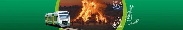 Mit der Vogtlandbahn zum Hexenfeuer und zur Walpurgisnacht.