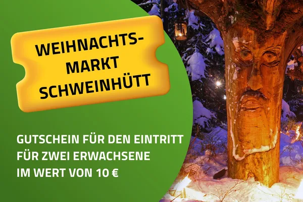 Erlebnisgewinn Gutschein für Eintritt im Weihnachtsmarkt Schweinhütt