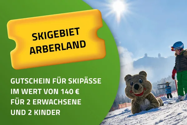 Erlebnisgewinn Gutschein für Skipässe im Skigebiet Arberland