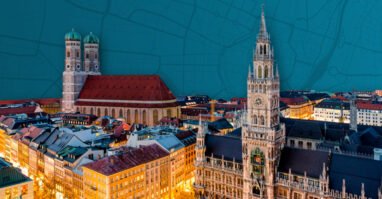 Grafik der Münchner Innenstadt bei Nacht