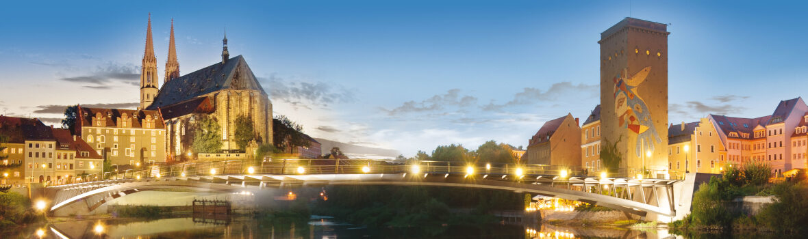 Panoramablick auf die Brücke der Europastadt Görlitz-Zgorzelec