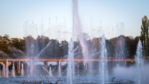 Wasserfontänen-Show in Breslau