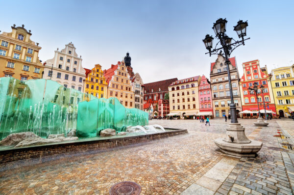 Blick über den Markt von Wroclaw