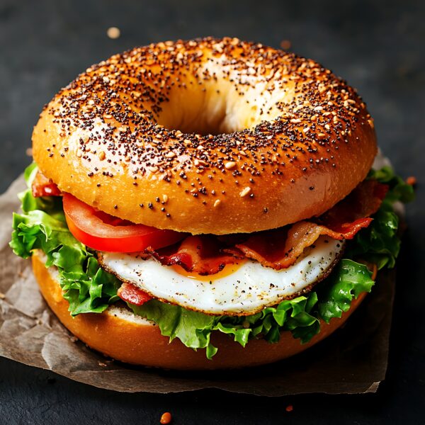 Frühstücksbagel im Restaurant Dinette