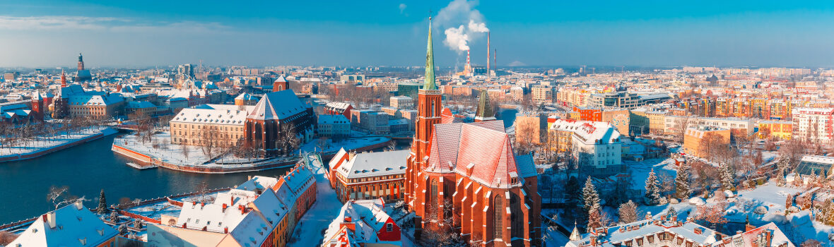 Wroclaw in Winter von oben