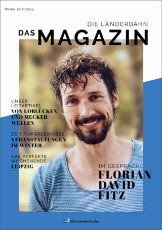 2018 2019 winter kundenmagazin die laenderbahn Titelseite des Kundenmagazins der Länderbahn im Winter 2018/2019