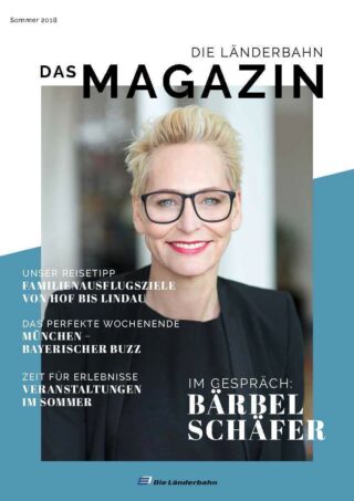 2018 sommer kundenmagazin die laenderbahn Titelseite des Kundenmagazins der Länderbahn im Sommer 2018
