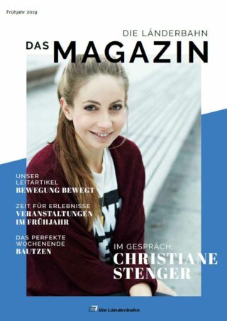 2019 fruehjahr kundenmagazin die laenderbahn Titelseite des Kundenmagazins der Länderbahn im Frühjahr 2019