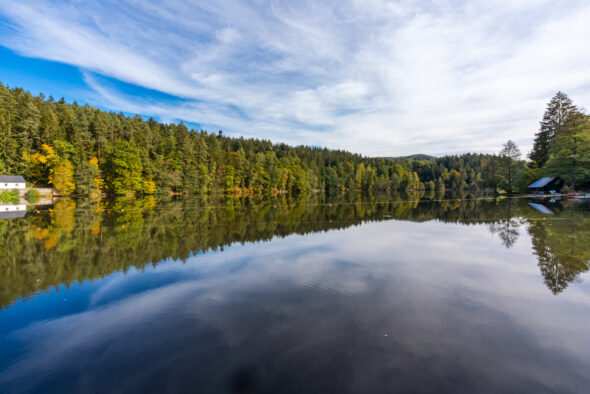 Hoellensteinsee Haeuschen Fluss woidlifephotography