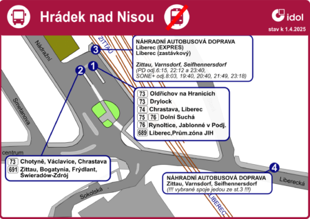 Hrádek nad Nisou, Lageplan